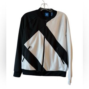 Adidas Originals Black White Colorblock Zip Track Jacket streetwear size M